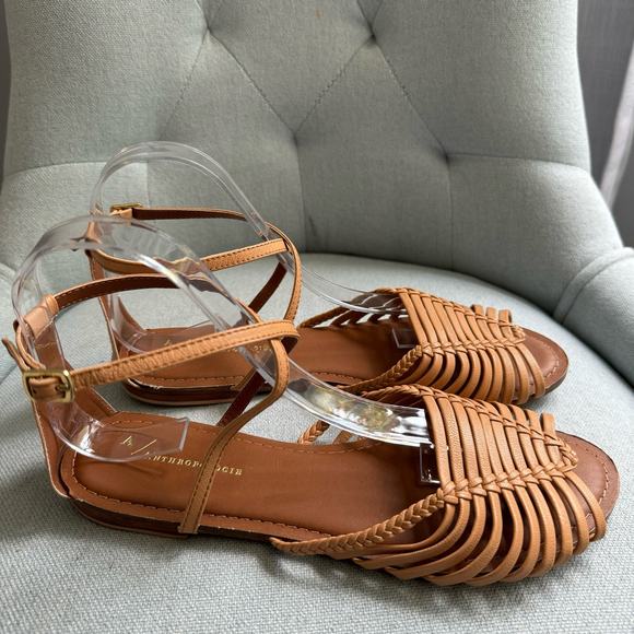 Anthropologie Edie Woven Sandals Women's 10 Strappy Coastal Beach - Picture 3 of 13